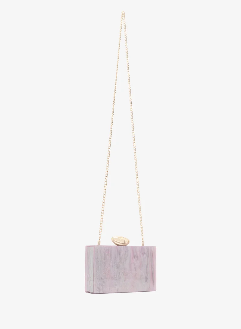 Namshi x Purple Resin Rectangle Statement Clutch for Women | Best Price UAE